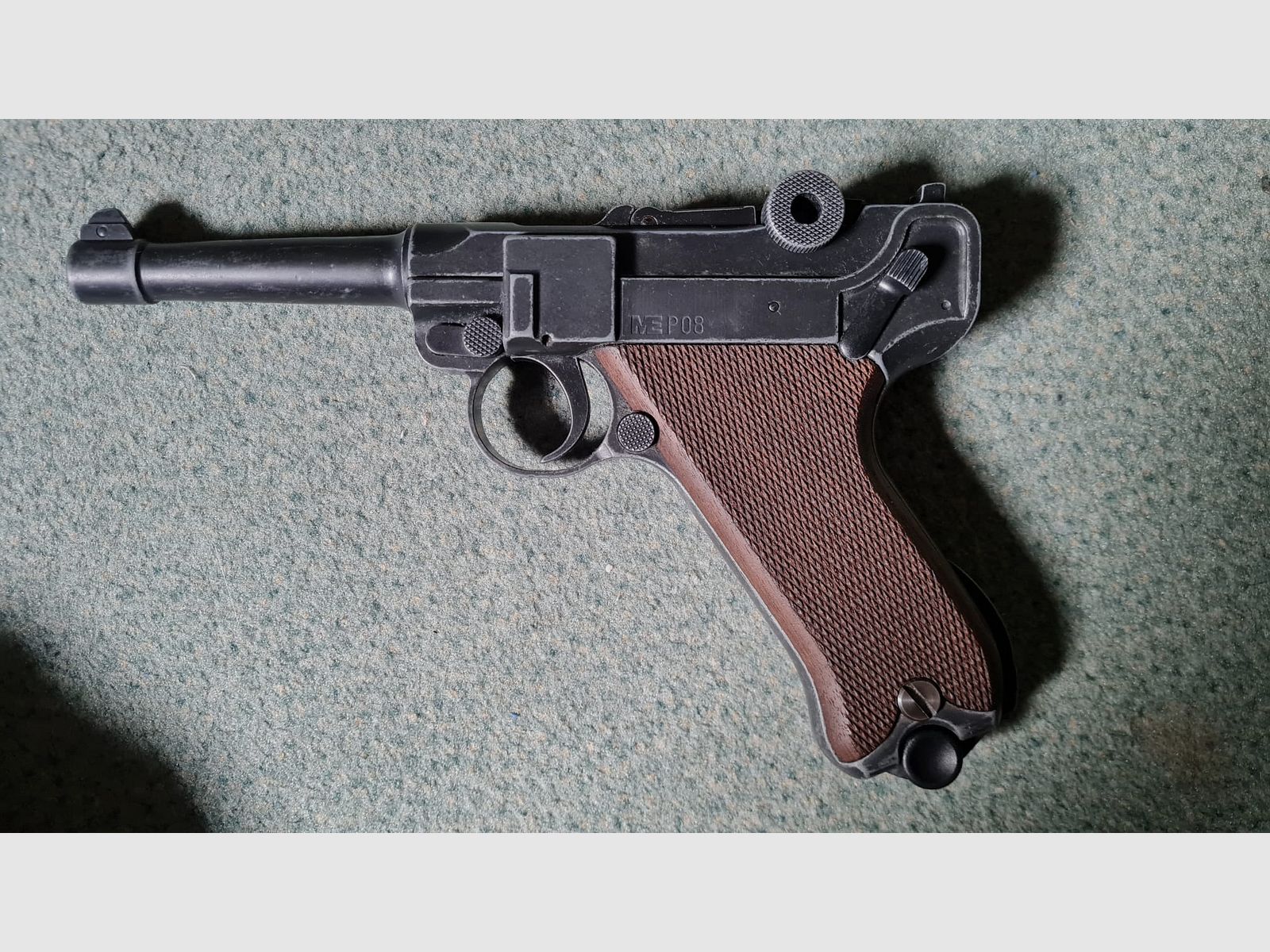 ME Model P08 Parabellum blank firing pistol 9 mm P.A.K. antique finish