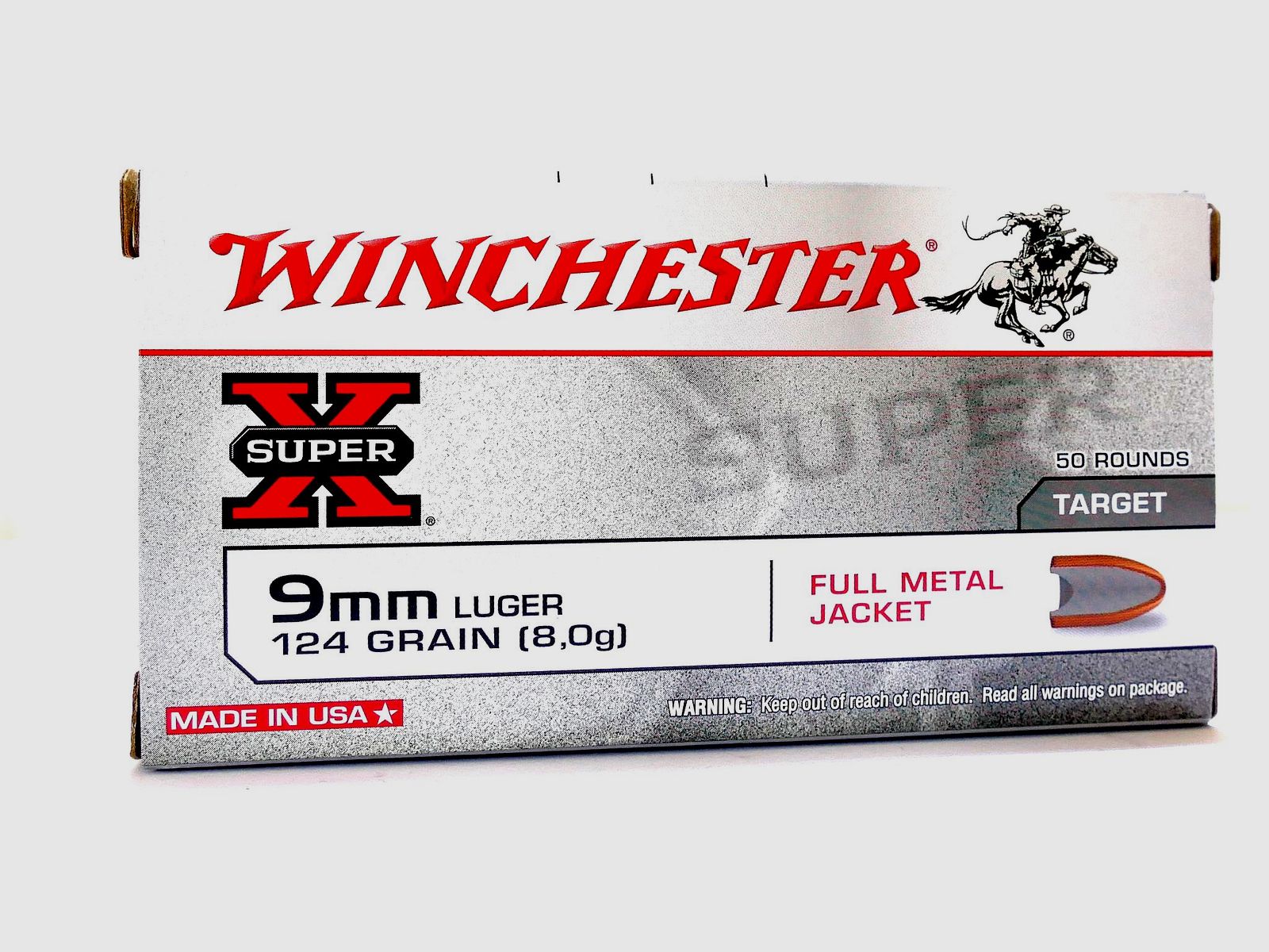 Winchester 9mm Luger 8,0g/124gr cartuchos de pistola