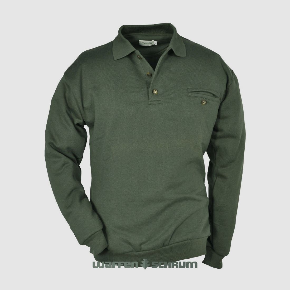 Hubertus Polo-Sweater  Oliv