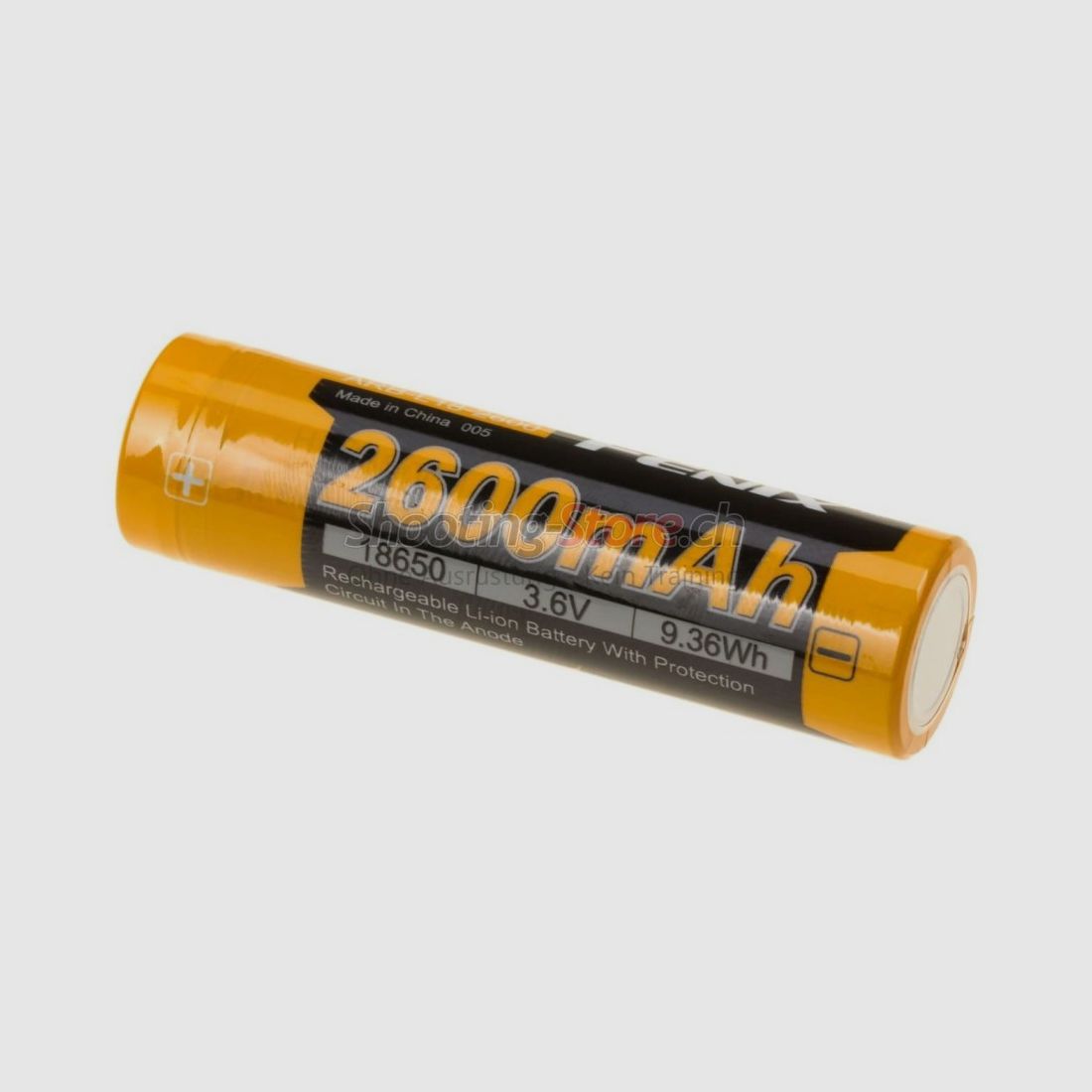 Fenix 18650 Batterij 3.7V 2600mAh Zwart/Rood
