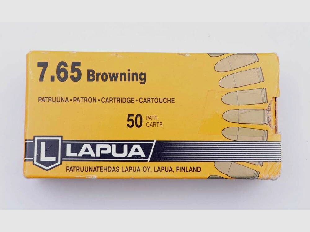 Lapua / Finnland Pistolenpatronen 7,65mmBrowning/.32ACP