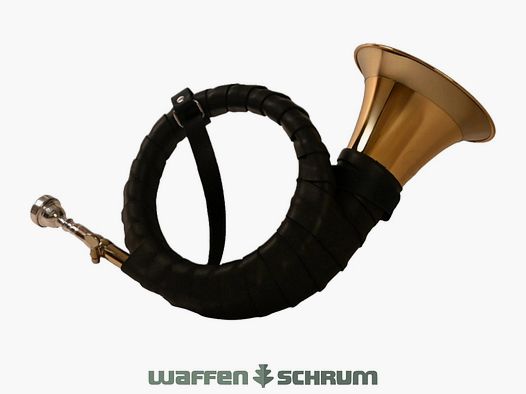 Kühnl&Hoyer Fürst-Plesshorn B Mod. 1344 Echtlederwicklung, Goldlack Goldmessing, Neusilberkranz, weite Mensur, Neusilberstimmzug und Trompetenmundstück, Ledertrageriemen