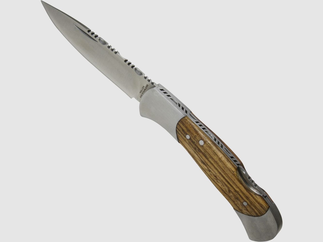 Taschenmesser Stahlbacken Zebraholz, Filework 440 42a konform legal fhren