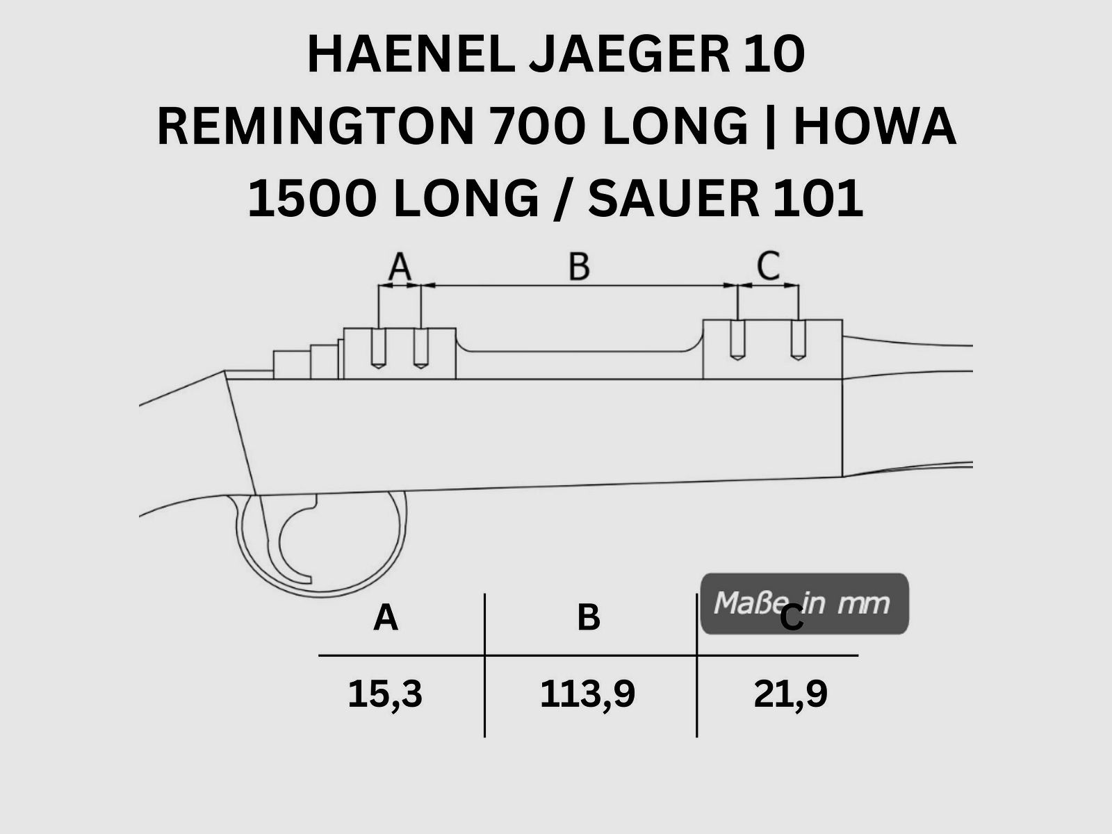 Rifle Doc Picatinny Weaver STAHL Schiene für REMINGTON 700 LA (Long Action) | HAENEL JÄGER 10 | HOWA 1500 LA | SAUER 101 | SAUER 100 | MAUSER 18 | CZ 600 Range / Lux, Bild 7 von 8