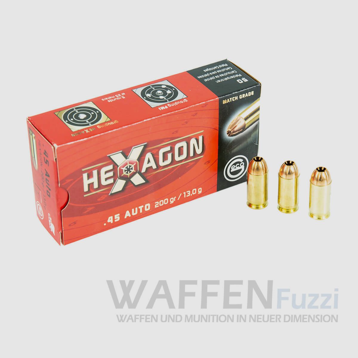 Geco .45 Auto Hexagon 200grs 50 disparos