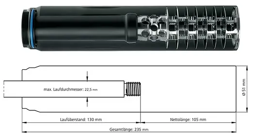 Recknagel ERA Silencer SOB2S M18x1/.30