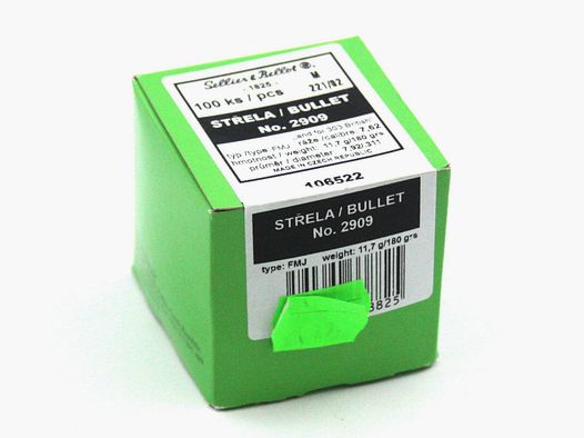 Büchsengeschosse, S+B .311 FMJ,180gr, 100 Stk, 7.62x54R