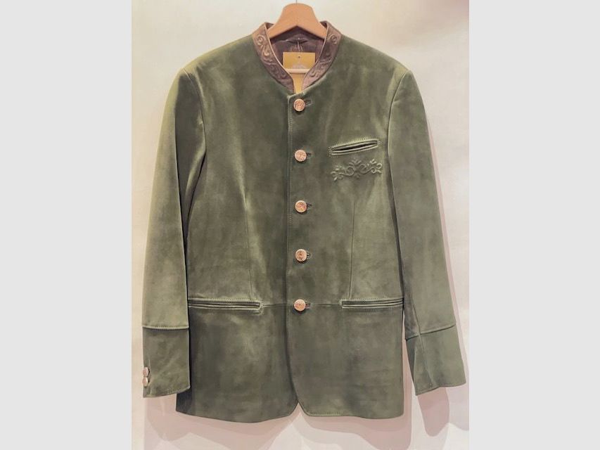 Veste en cuir Meindl Fabrizio en vert, image 1 sur 2