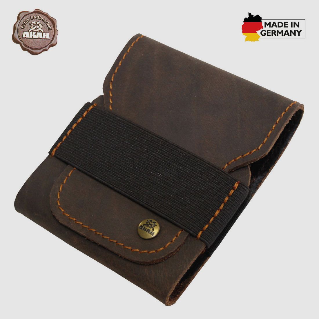 AKAH patron case made of buffalo leather with pull-up effect
