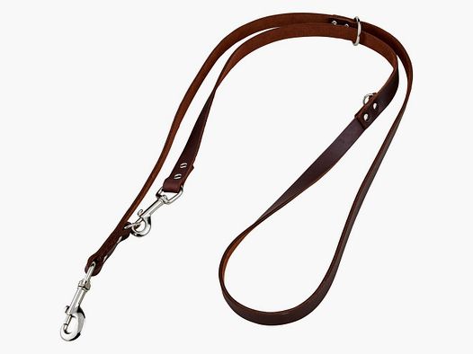 Heim Soft leash – 3-way adjustable (Width 20 mm, length 2.40 m, color brown)