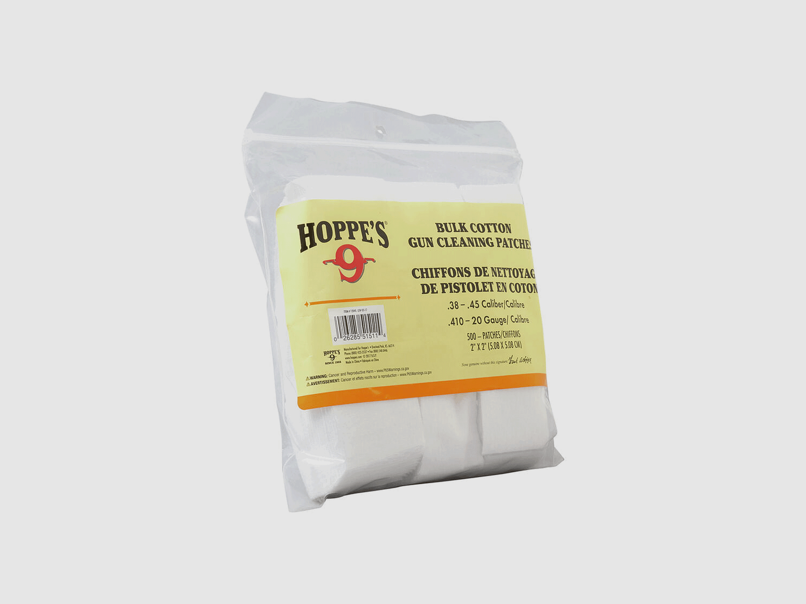 HOPPE’S – PŁATKI CZYSZCZĄCE DO Kal. 38-.45 | .410-20 (500 SZT)