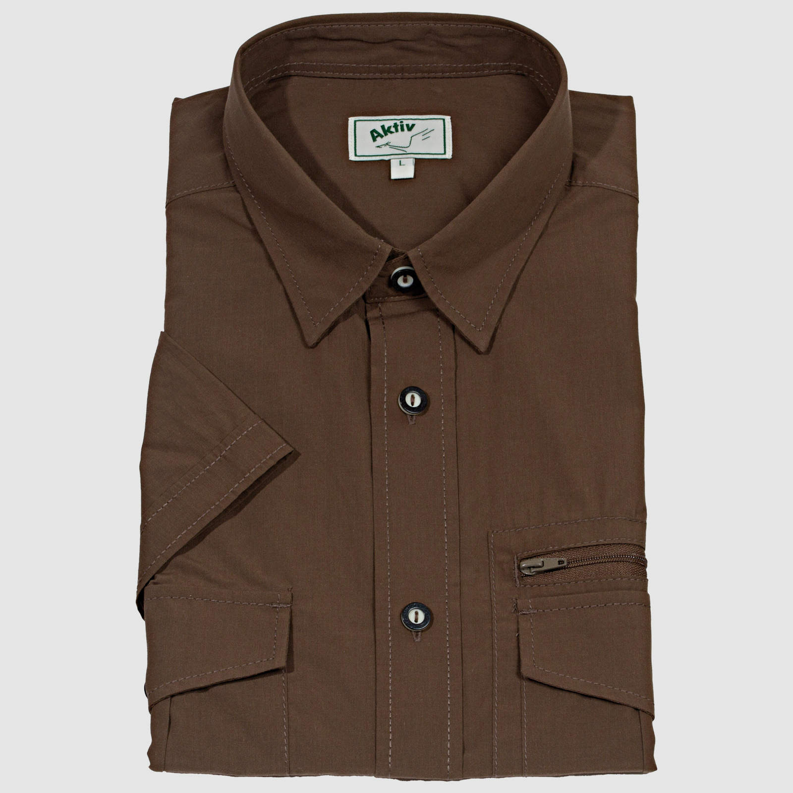 Jagdhemd Uni grün 1/2