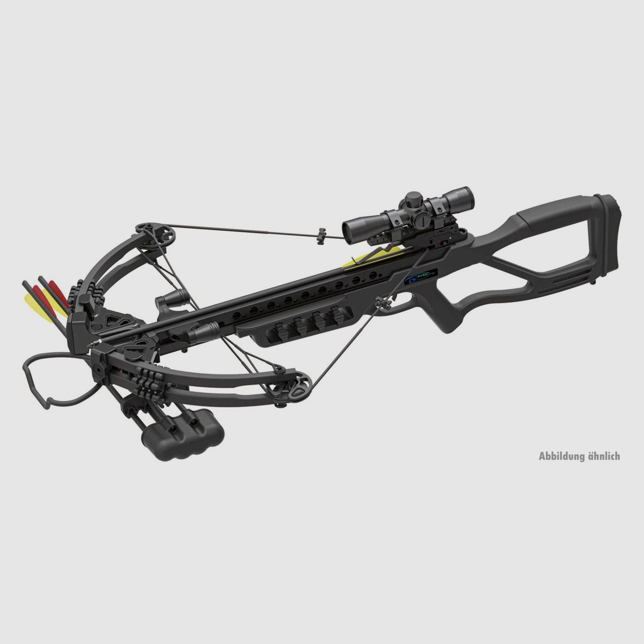 Compound Armbrust Man Kung MK-XB86 Fighter 185 Ibs, schwarz, Zielfernrohr 4x32, 4 Pfeile 20 Zoll und ZubehĂ¶r (P18)