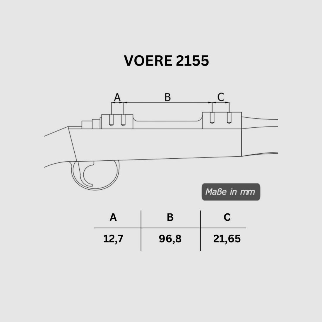 Rifle Doc Picatinny Weaver RAIL DE ACERO para VOERE 2155