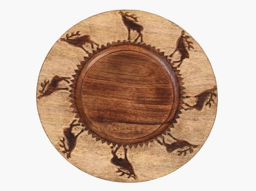 Plato de pared Lovergreen arte de la mesa motivo ciervo en madera