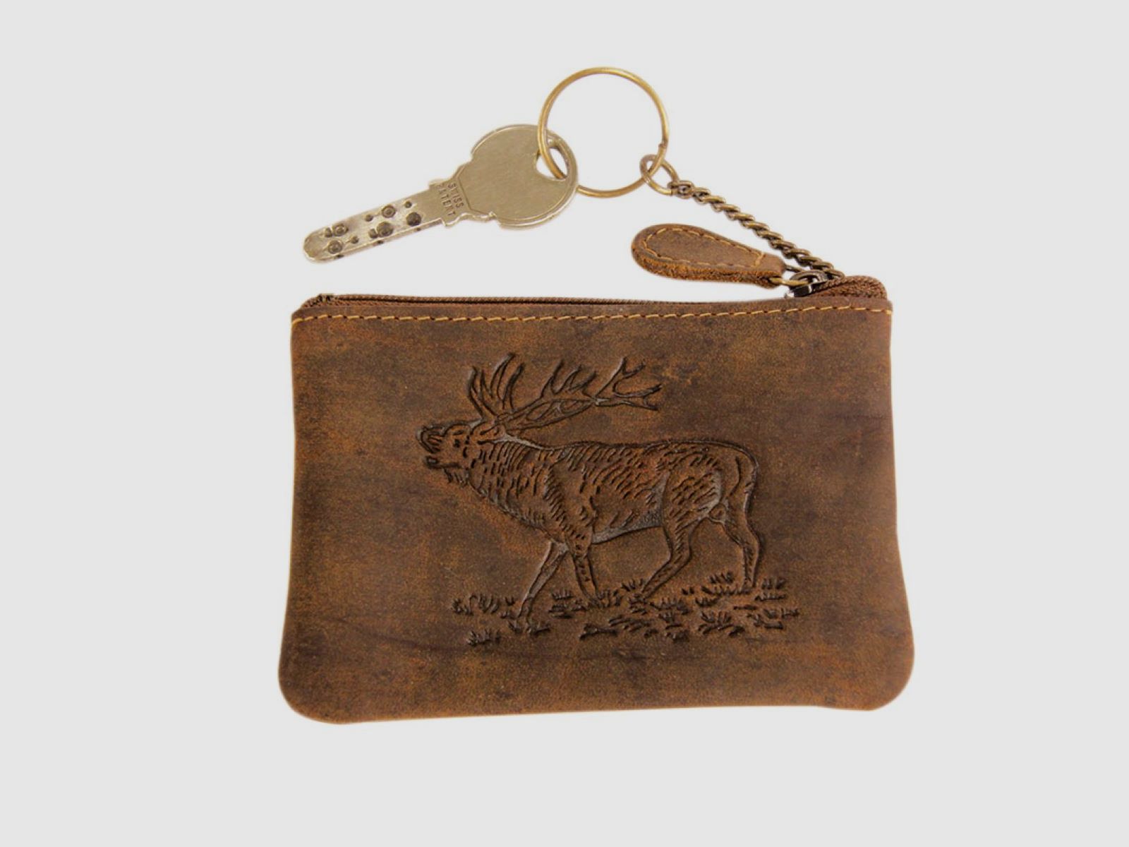 Estuche para llaves con grabado de ciervo