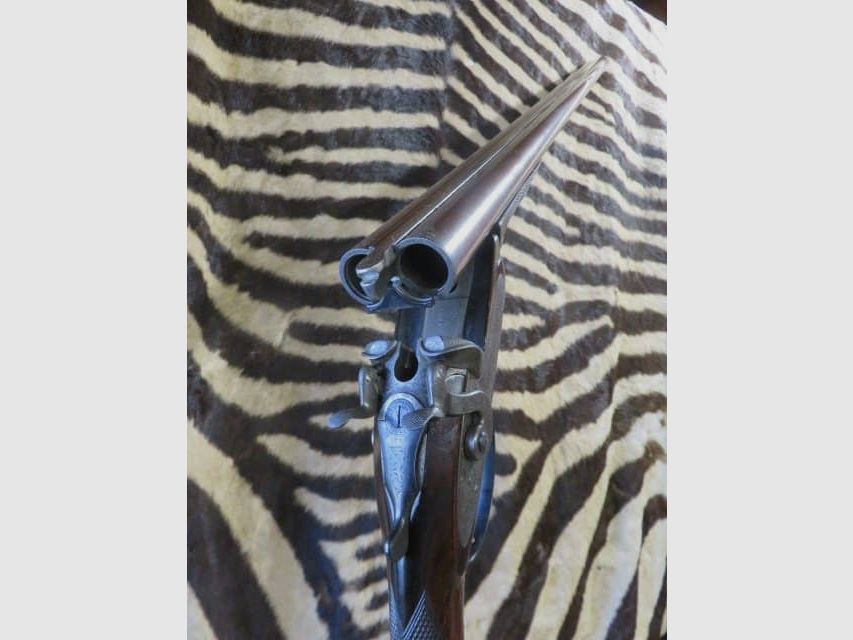 Side-by-side shotgun with external hammers Wesley RICHARDS cal. 12/65 Damascus barrels 76cm, image 9 of 13