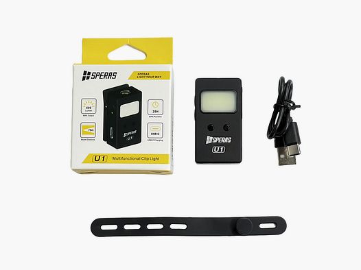 SPERAS - U1 - Spot Light,Front Light,RGB Light, 500lm, 75m, Built-in lithiumbattery 500mAh, USB-C
