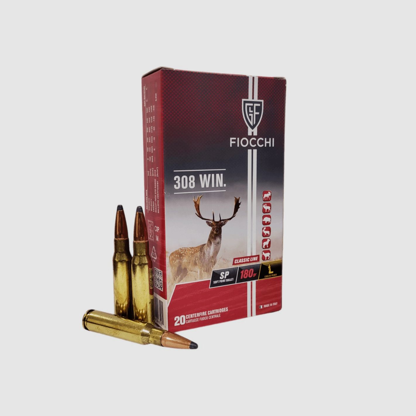 Cartucce Fiocchi cal. 308 winchester SP 180 gr