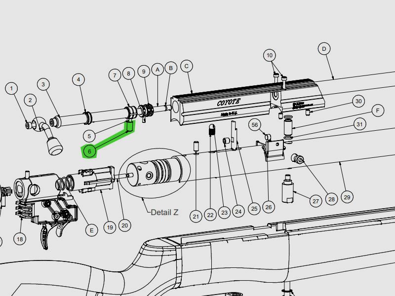 Spannstift fĂĽr Pressluftgewehr Gamo Coyote, Ersatzteil