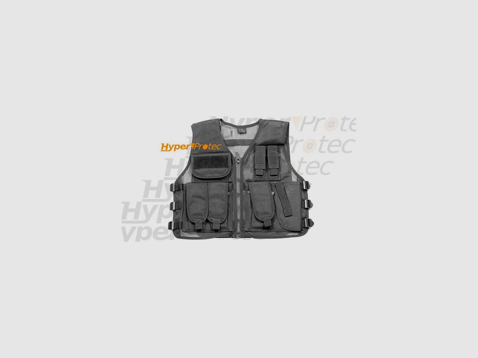 Schwarze taktische Weste für Airsoft - Rechtshänder