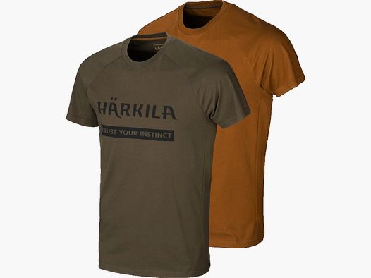 Härkila Logo t-shirt 2-pack willow green/rustique clay