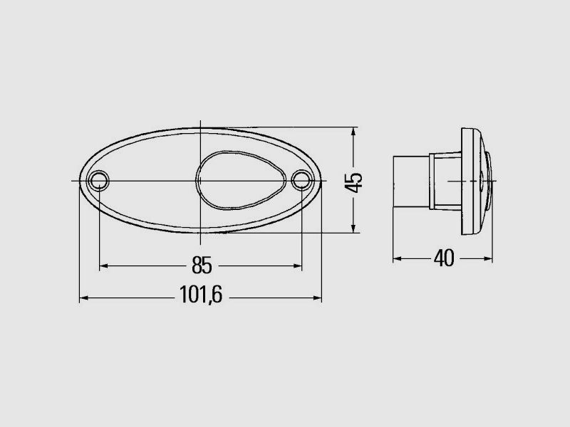 Luce di marcatura laterale, 9807, 102 x 45 x 40 mm, immagine 2 di 2