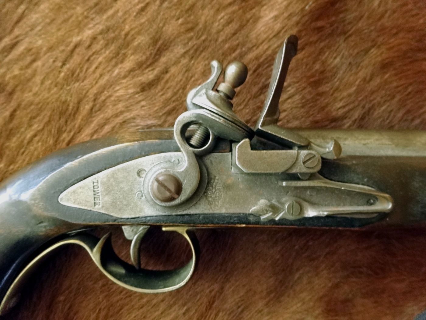 Antique flintlock pistol caliber .50