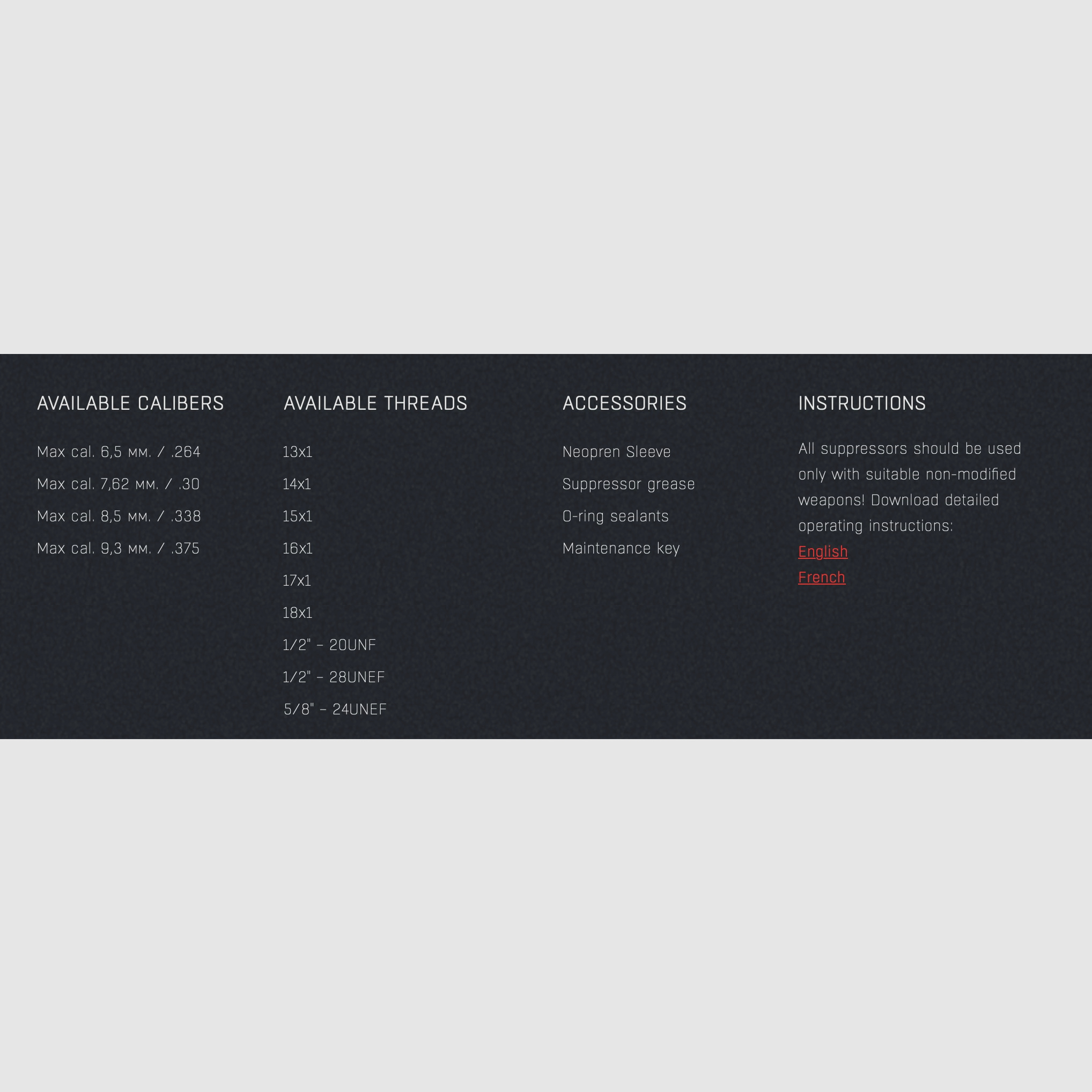 Silencer HQS SPECIAL up to caliber 7.62 mm including thread adapter Over Barrel