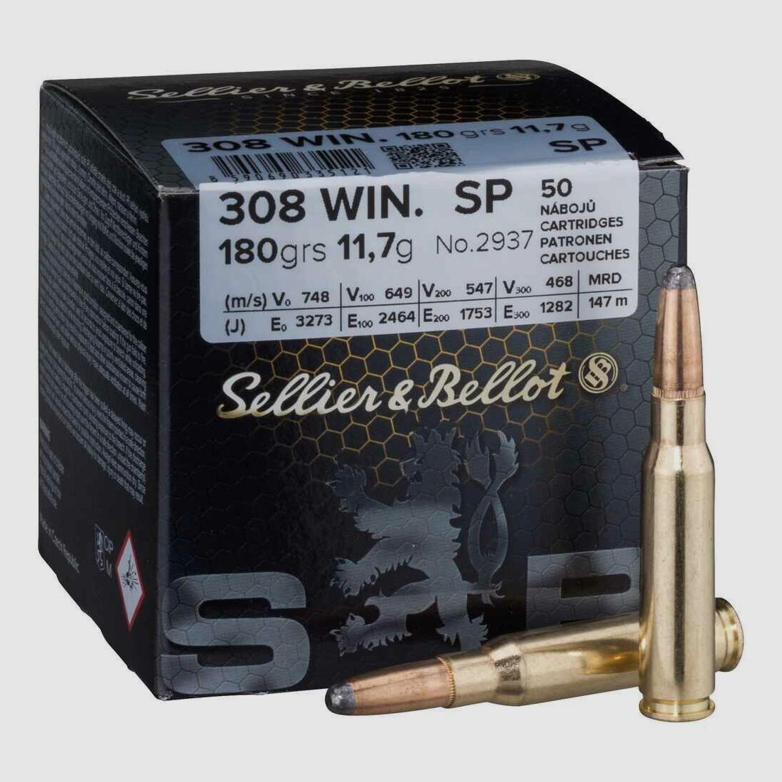 Sellier & Bellot S&B SP 180 grs - 50 pcs