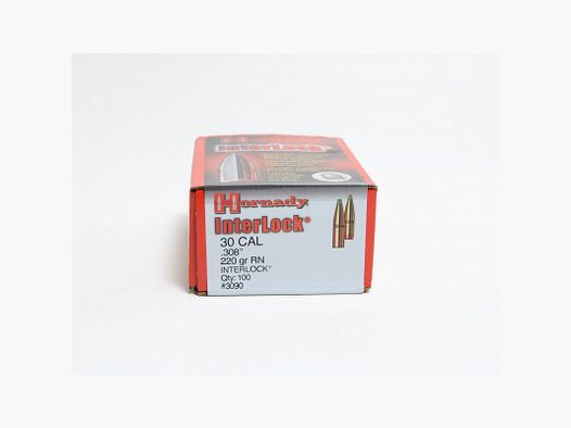 BOX MIT 100 GESCHOSSEN HORNADY 30 KAL .308 220 GRS RN