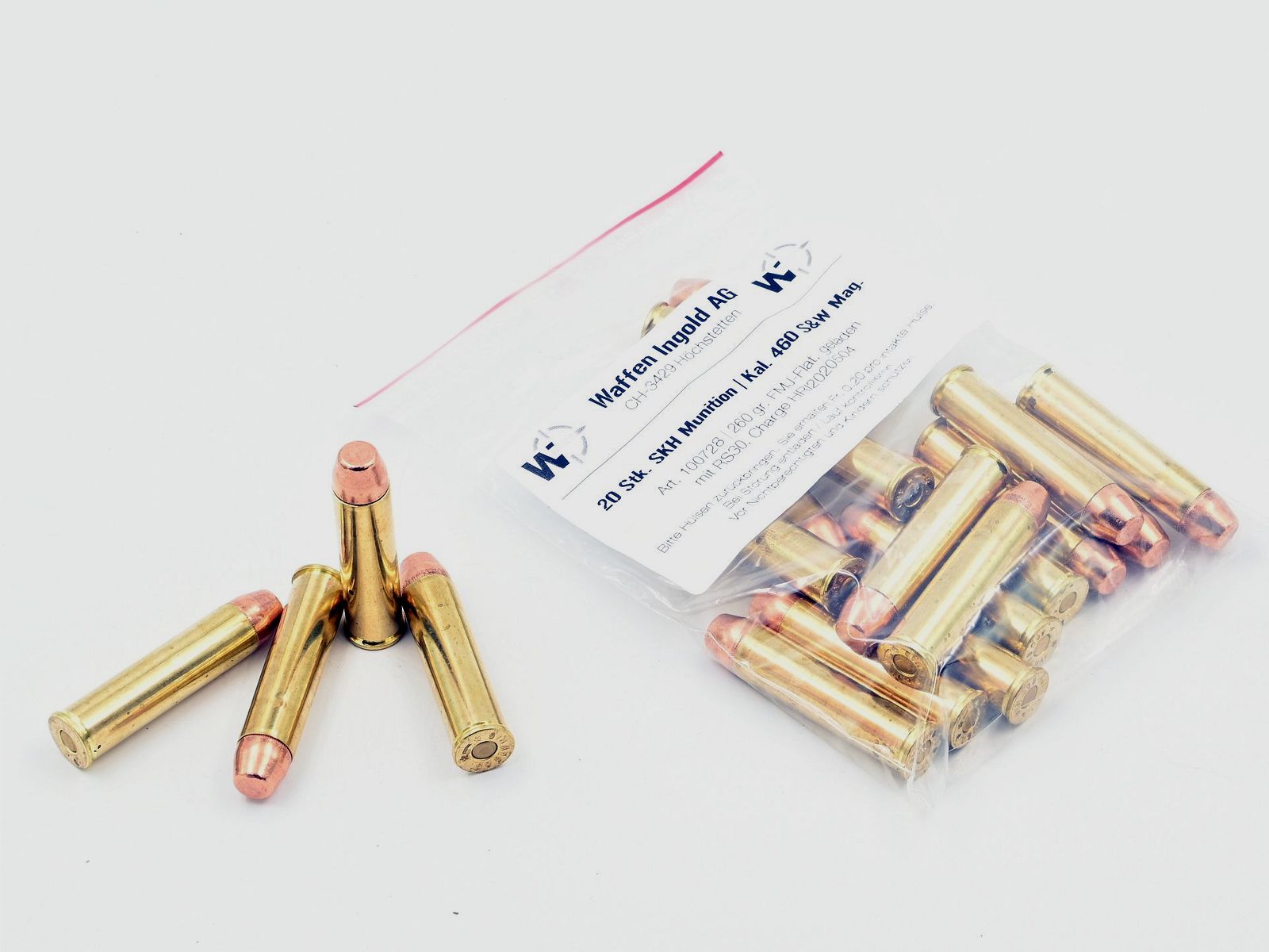 SKH, 460 S&W Mag., FMJ-Flat, 260 gr., 20 Stk.