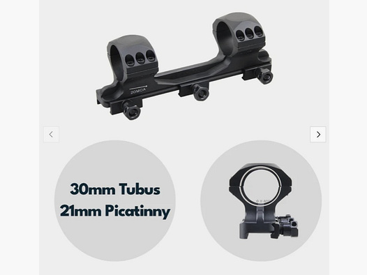 Vector Optics XASR-3011 X-Accu Blockmontage für 30mm Tubus, 21mm Picatinny, 20MOA Vorneigung, h= 32m
