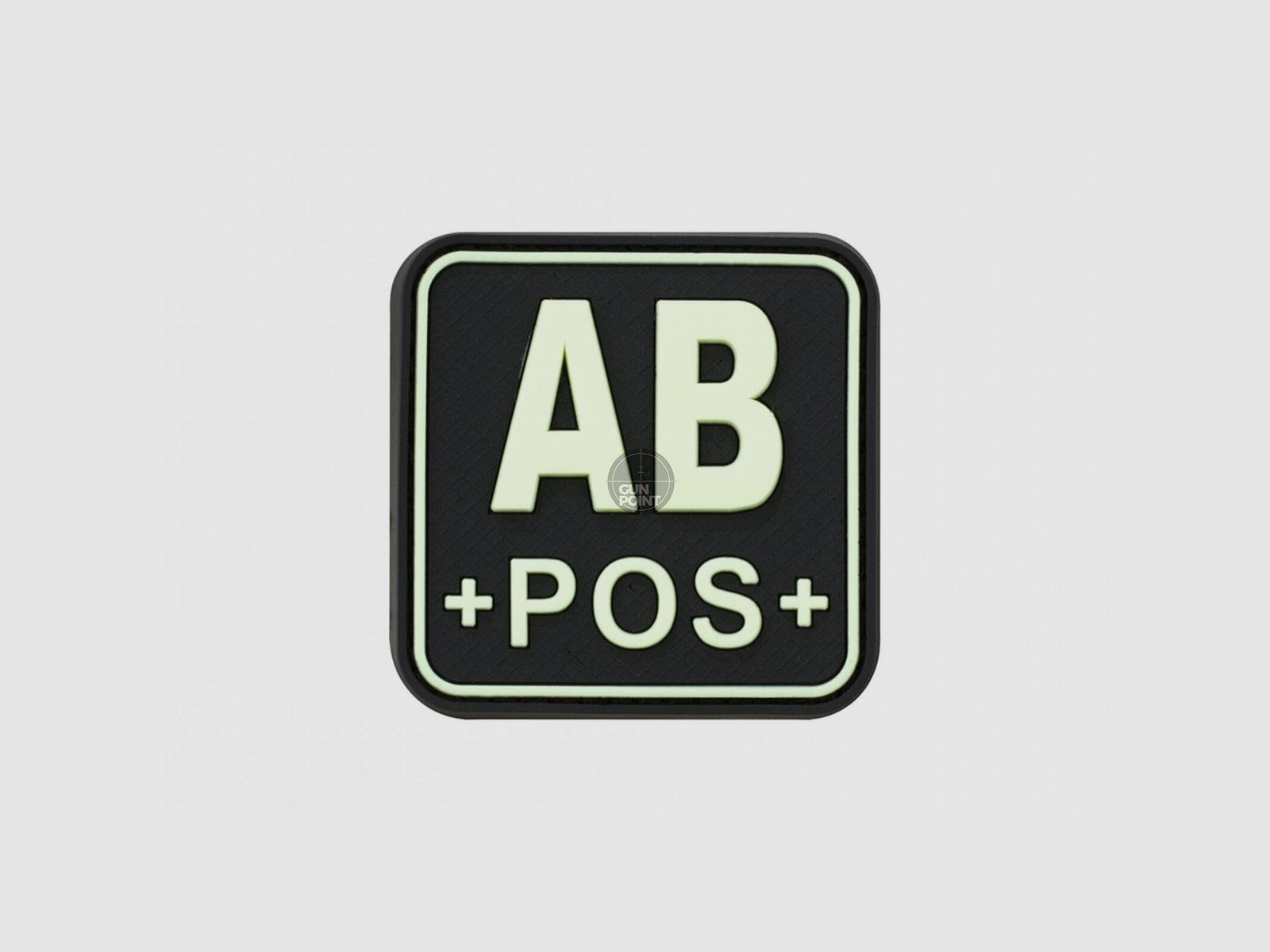 Bloodtype Square Rubber Patch AB Pos