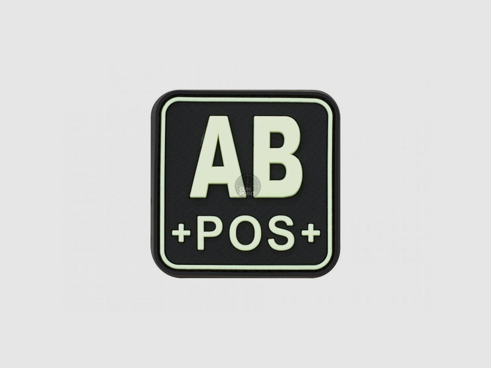 Bloodtype Square Rubber Patch AB Pos
