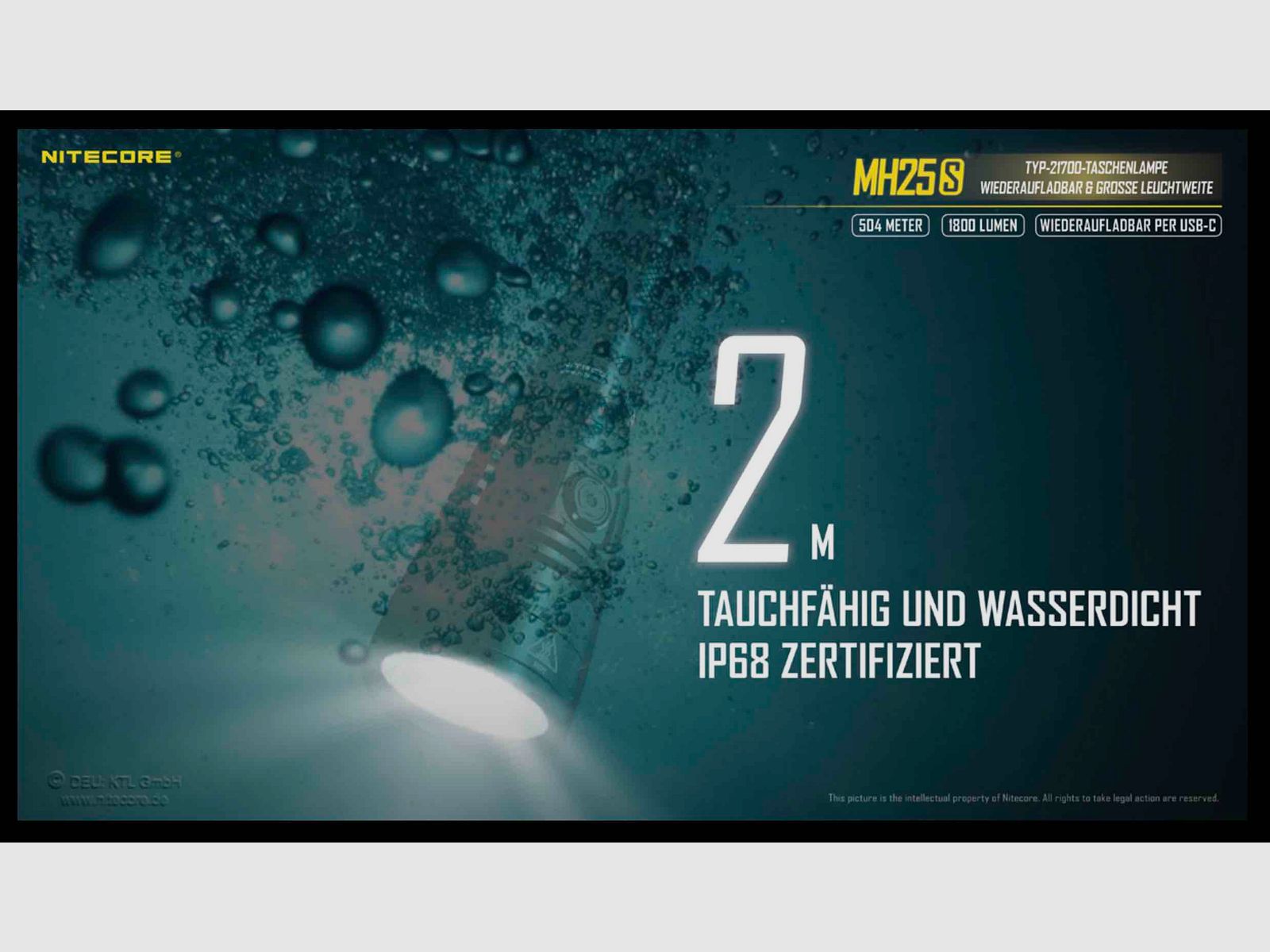 Nitecore MH25S LED Taschenlampe 1800 Lumen