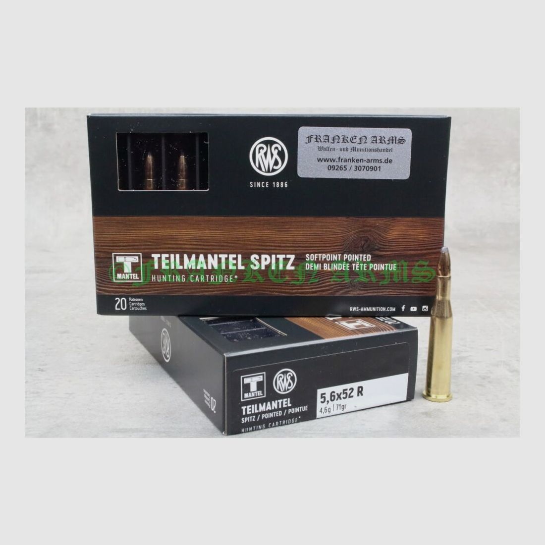 RWS partial jacket 5.6x52R 71gr. 4.6g 20 pieces tiered price