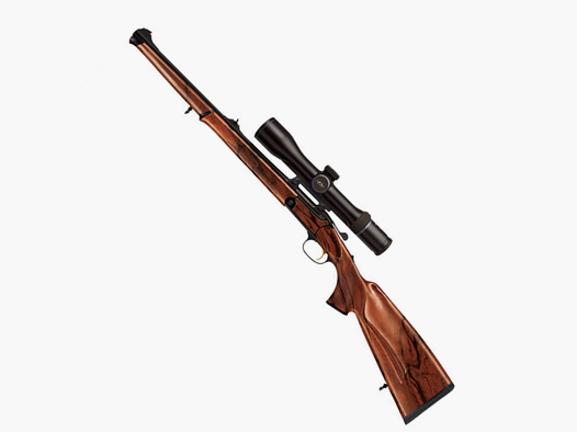 Eleganz und höchste Funktionalität in kompakter Form, kombiniert mit der natürlichen Schönheit des Nussbaums, das ist der Blaser K95 ATTACHÉ STUTZEN