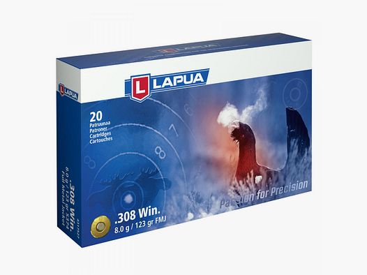Lapua .308 Win. 123GR FMJ 20 cartridges