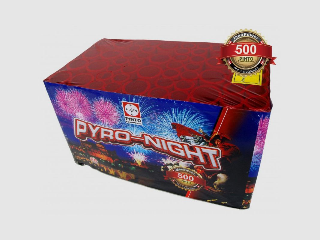FEUERWERK BATTERIE PYRO NIGHT 58 RD 500G NEM KAT F2