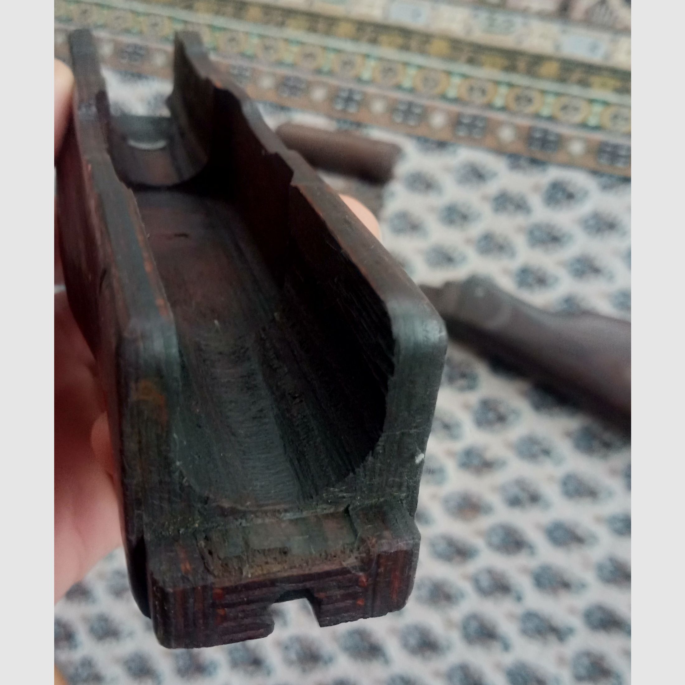 AK stock set wood laminate dark brown presumably Russian // stock and handguard // AKM & AK74 / can also be fitted into Cybergun GSG Co2 AK47