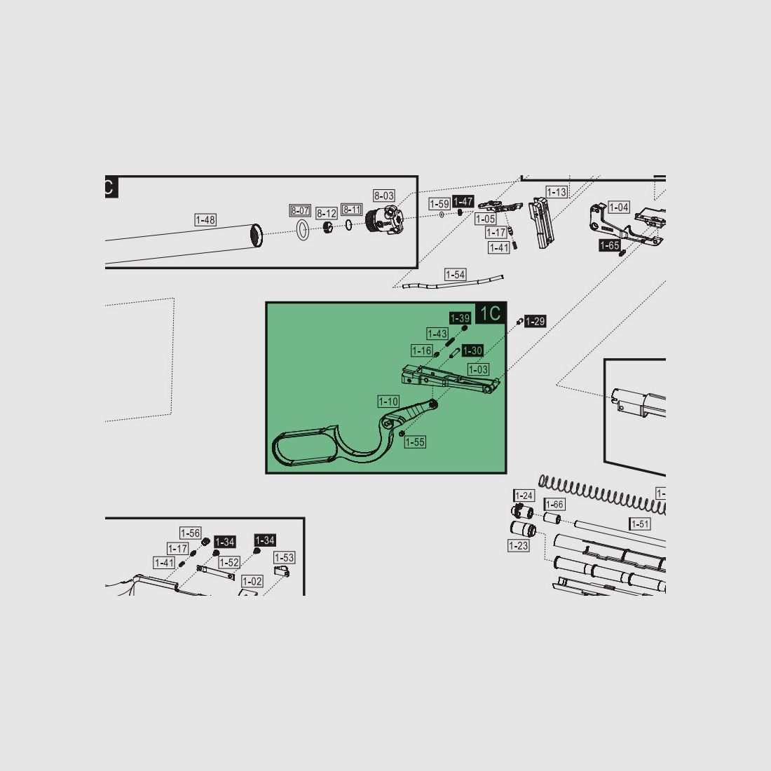 Ladehebel montiert, kleine AusfĂĽhrung, fĂĽr CO2 Gewehr Umarex Legends Cowboy Rifle, Ersatzteil