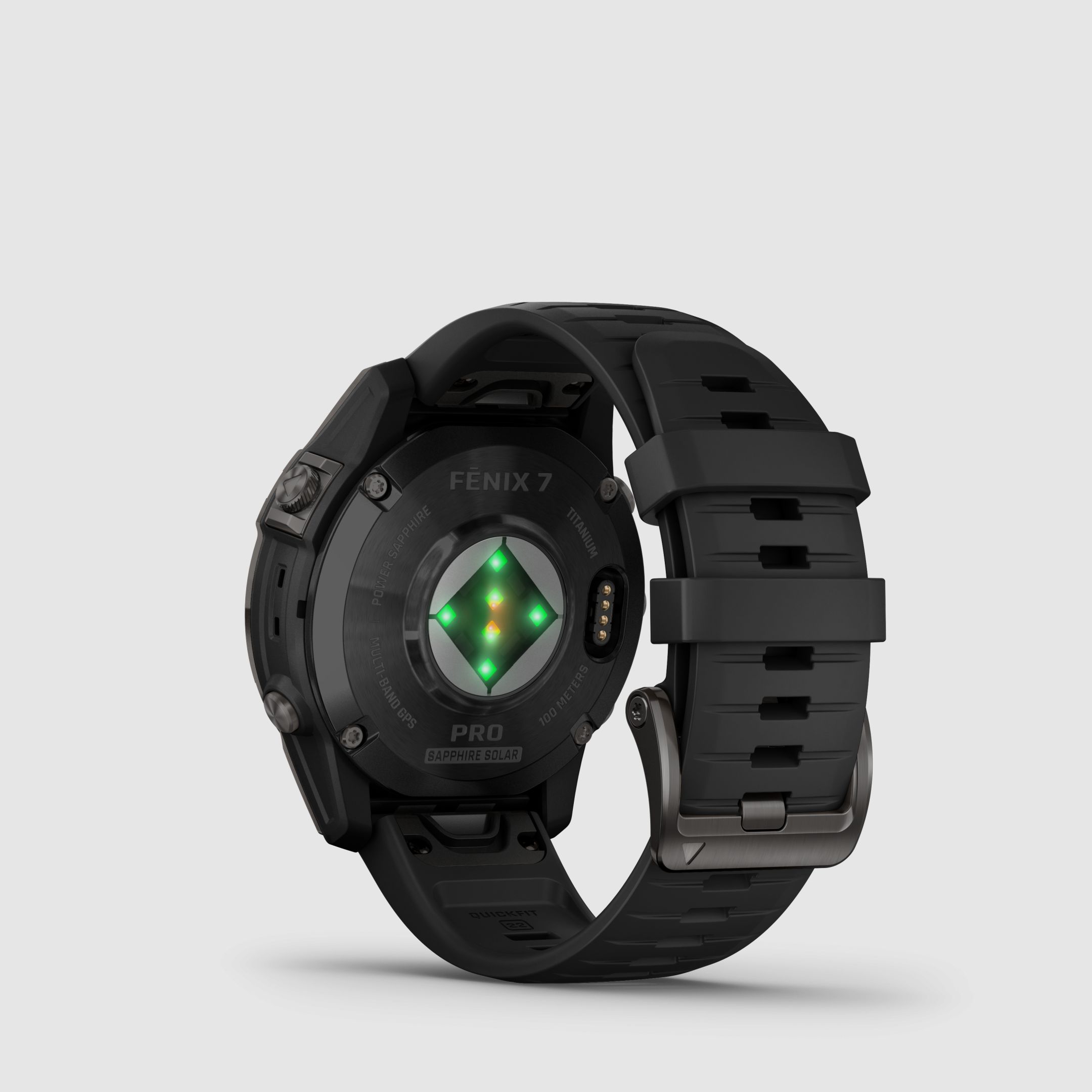 Garmin fēnix® 7 Pro – Sapphire Solar Edition, Nero/Grigio Carbonio Titanio DLC con cinturino in silicone QuickFit® da 22 mm