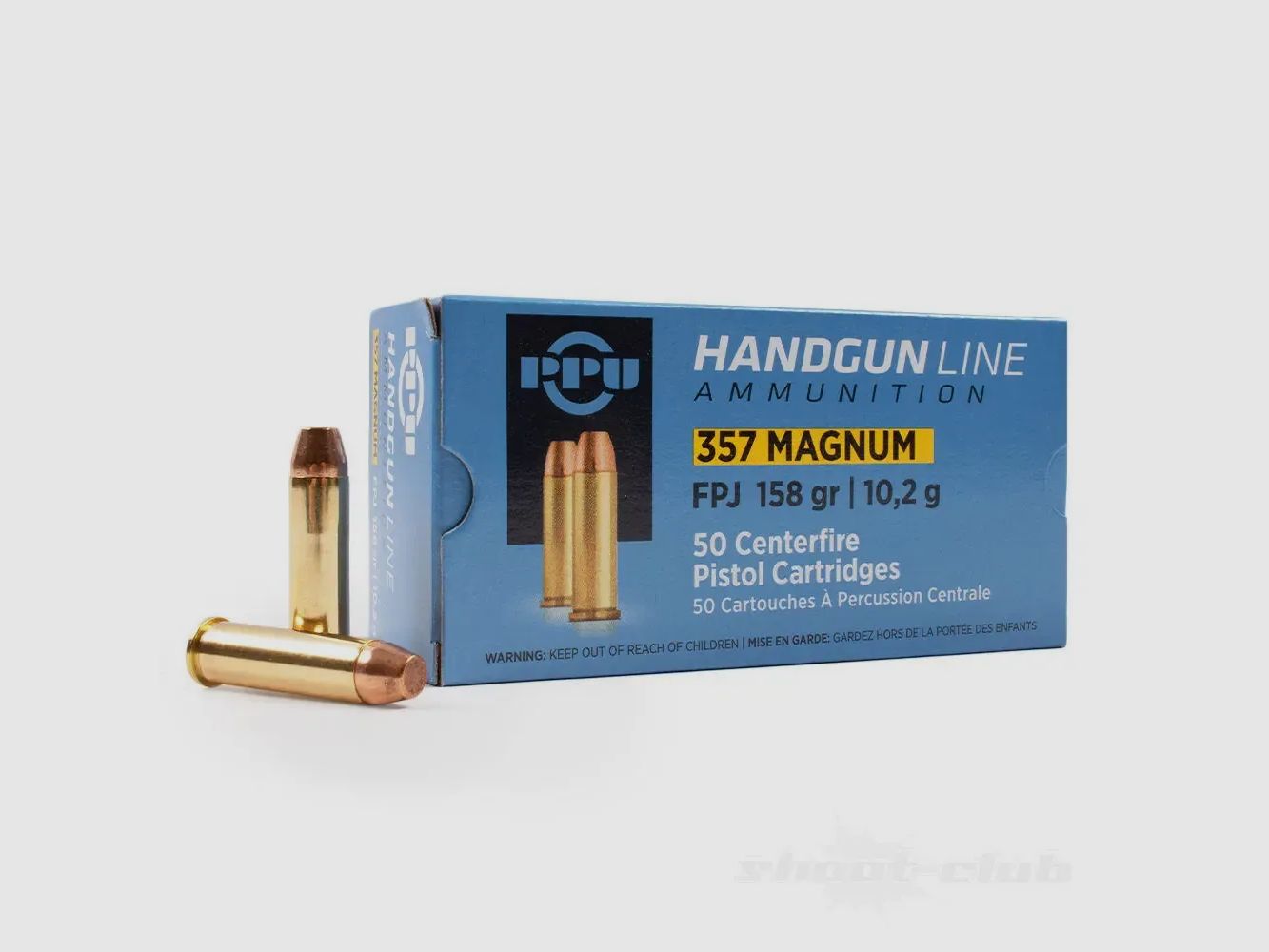 PPU .357 Magnum 10.24g/158gr FPJ Revolver cartridges 50 pcs