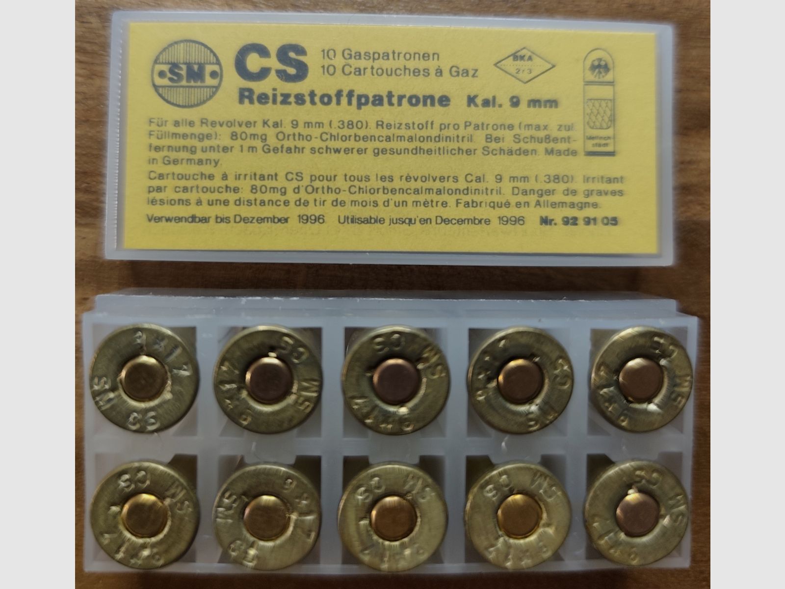 CS Gas cartucce 9mm revolver produttore SM Rhöner