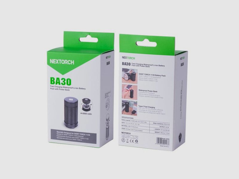 NEXTORCH BA30 Batterie de Remplacement – 4× 2600 mAh USB-C pour Saint Torch 11 & 30