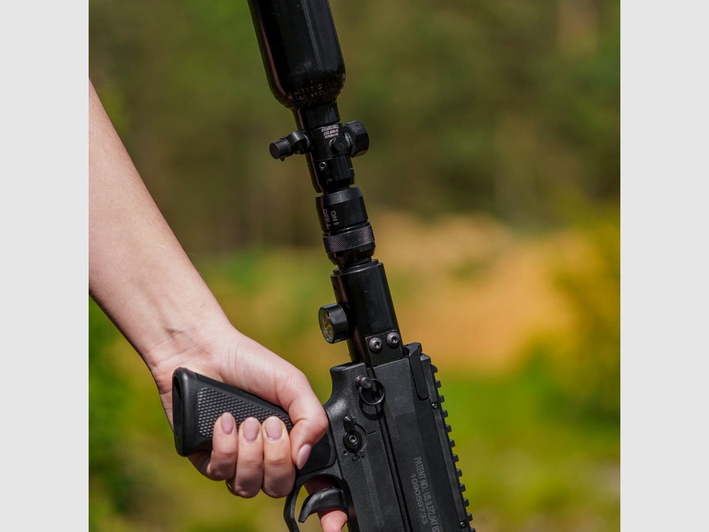 KOMBI | 0.2 LITER HPA Bottle 800 PSI / 1100 PSI + ON/OFF Adapter | BLACK | HPA System | Paintball Marker | RAM Weapons | FSC Pistol | Valken Milsig M17