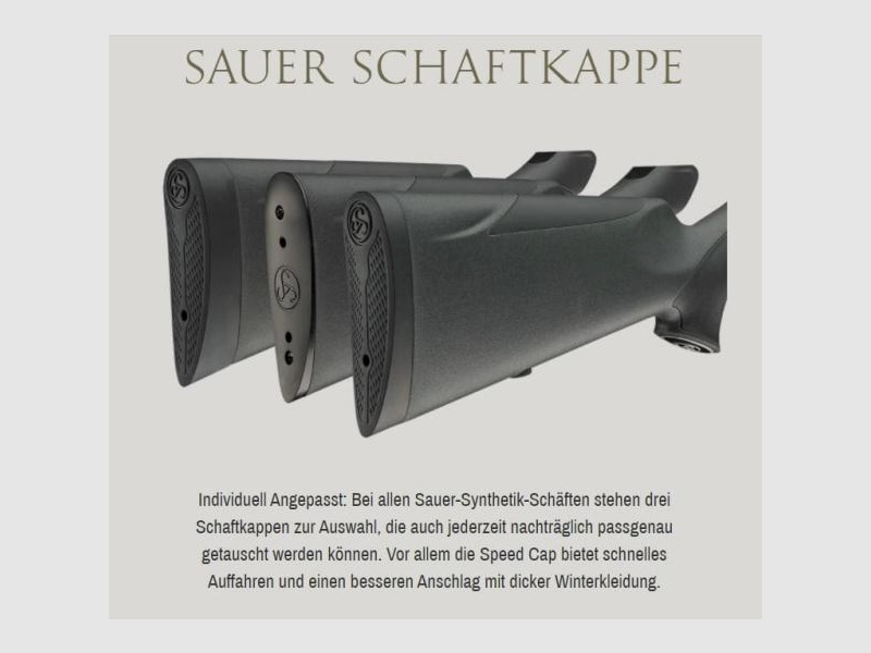 SAUER Schaftzubehör Schaftkappe 35mm (stark) f. 100/101/303/505  LOP=38,5cm