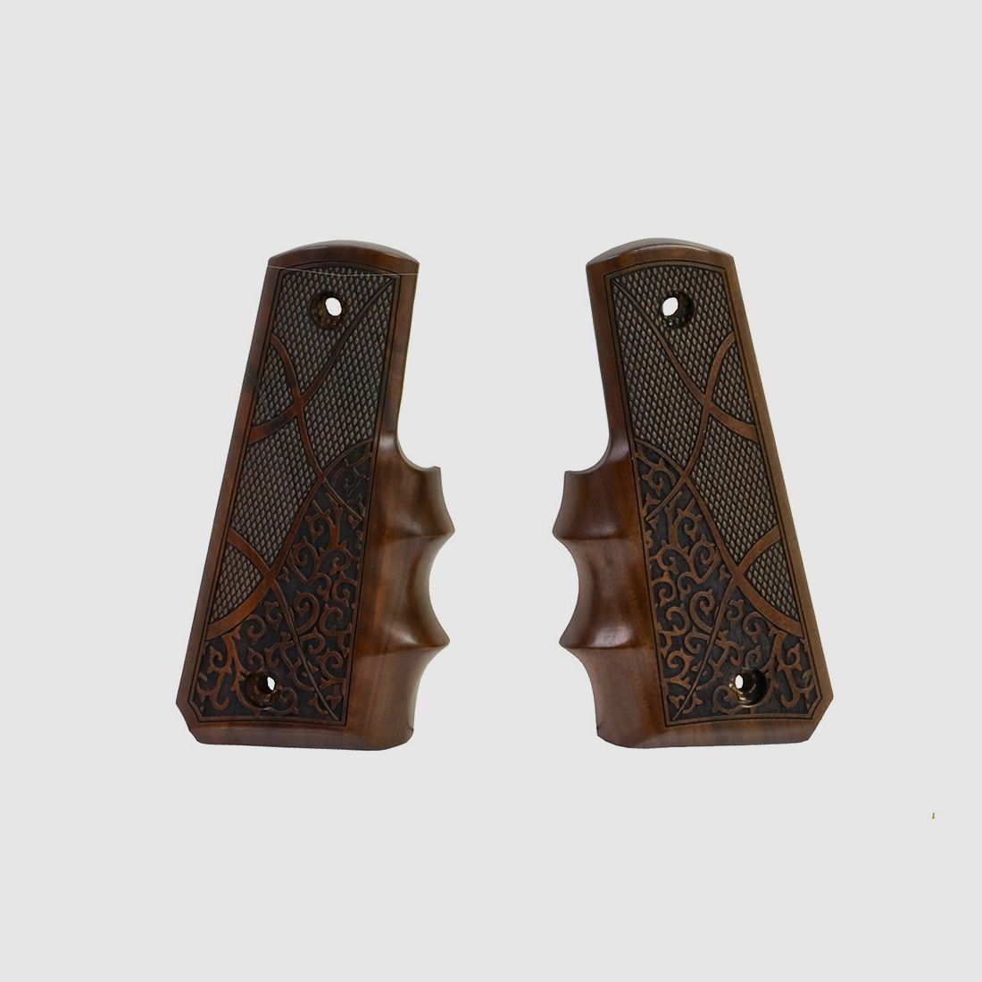 Combat Holzgriffschalen fĂĽr Luftpistole Weihrauch HW45, Fischhaut - Ornamente