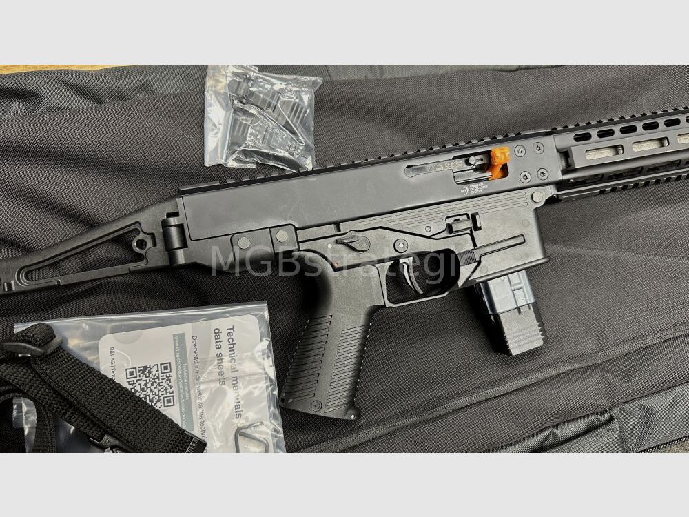B&T AG semi-automatisch geweer 9mm Luger GHM9 SD DE met integrale demper = geluidsabsorberend wapen // bij ons met H&K riem